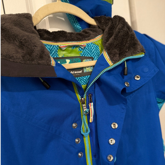 NEW! Under Armour S Ski/Snowboard MTN Jacket $199 Brimmed Hood Bright Blue - Picture 3 of 10